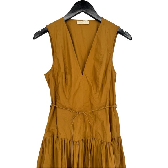Ulla Johnson Kiran Dress Topaz 6 Sleeveless V-Neck Midi Length Golden Yellow - Picture 7 of 14